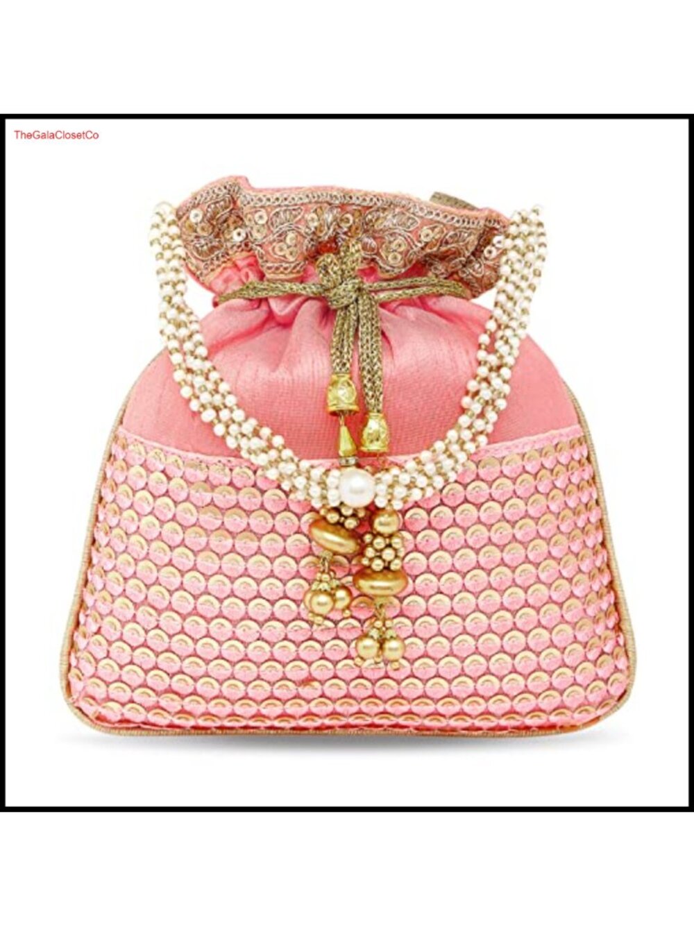 Handmade Indian Potli Clutch Evening Bag Drawstring Purse for Weddings